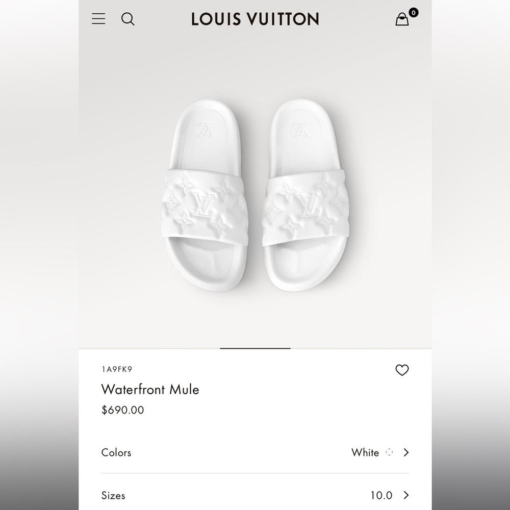 Louis Vuitton men’s waterfront mule size 10 never worn